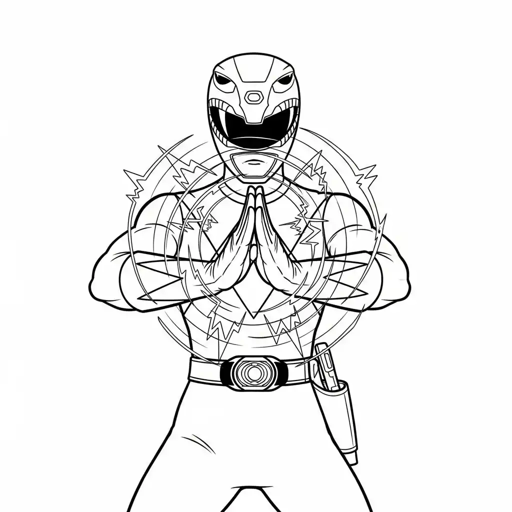 Power Ranger para colorear para imprimir para niño de 3 años