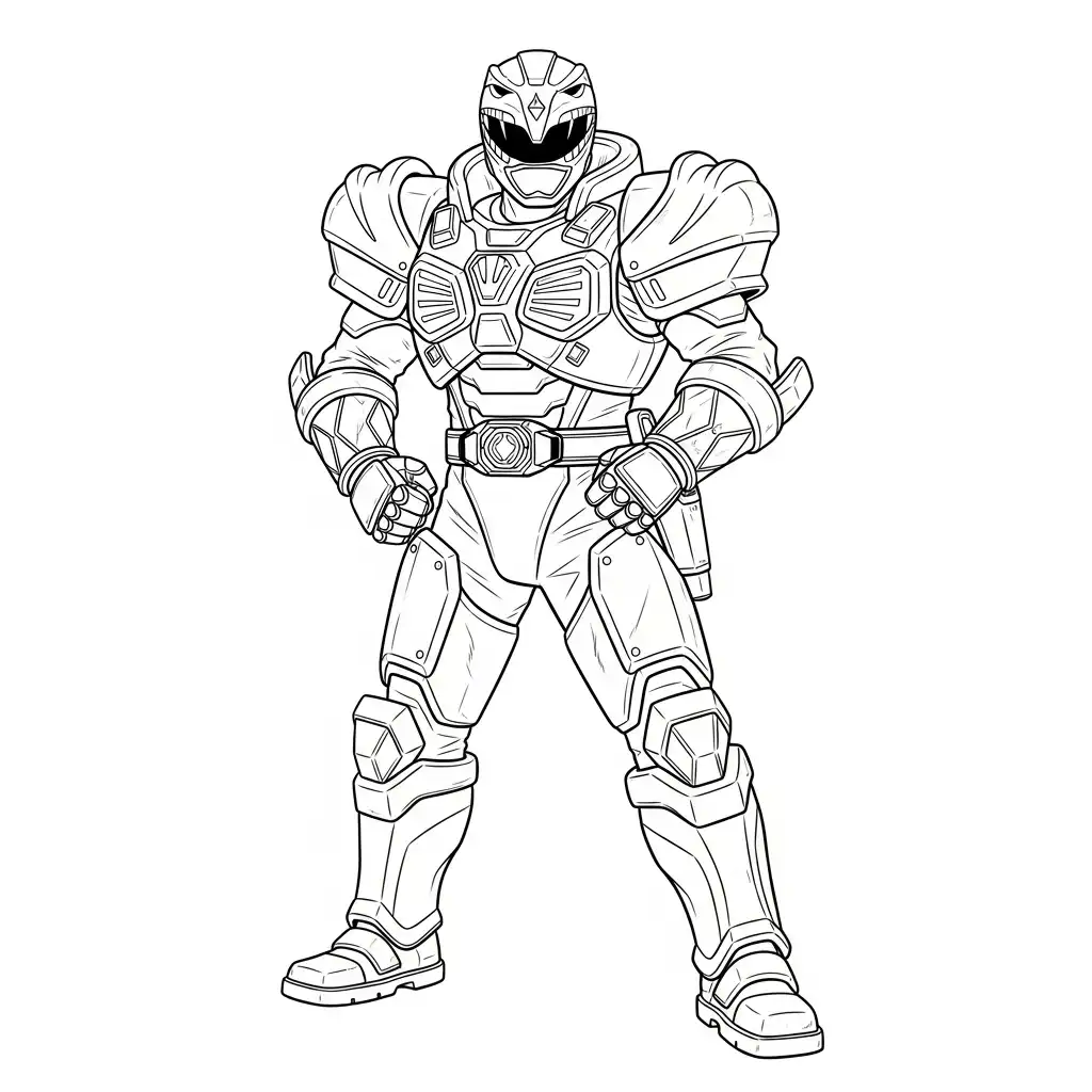 Power Ranger de niño para colorear para imprimir 1