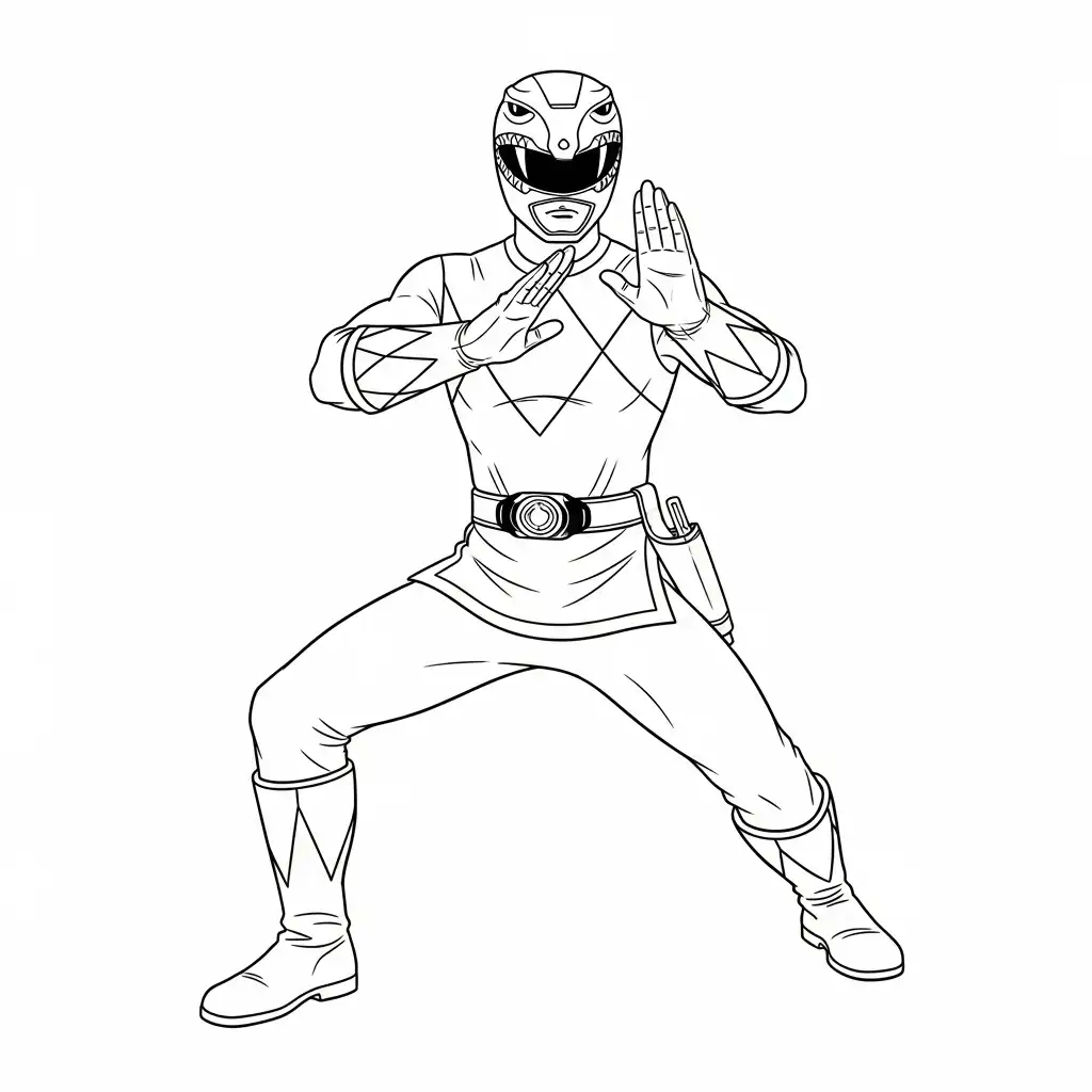Power Ranger para colorear para imprimir para niño de 4 años
