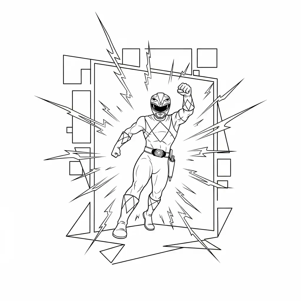 Power Ranger para colorear para imprimir pdf gratis