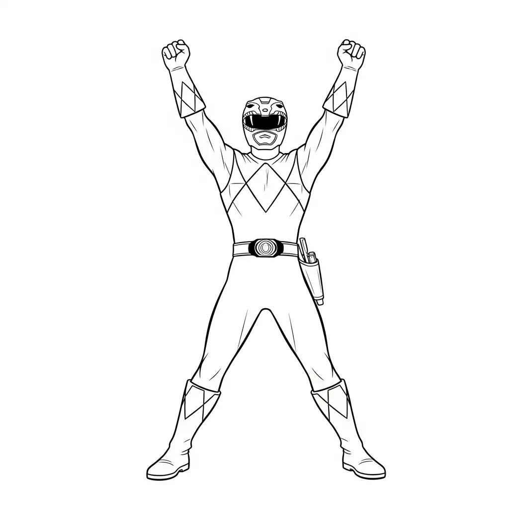 Power Ranger para colorear educativo para niño