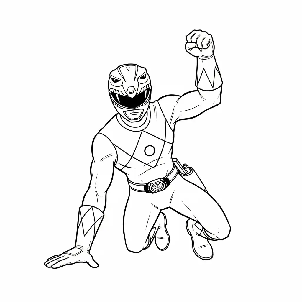 Power Ranger para colorear para imprimir kawaii 1