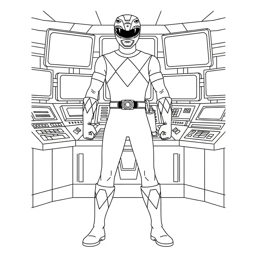 Power Ranger de niño para colorear para imprimir 2
