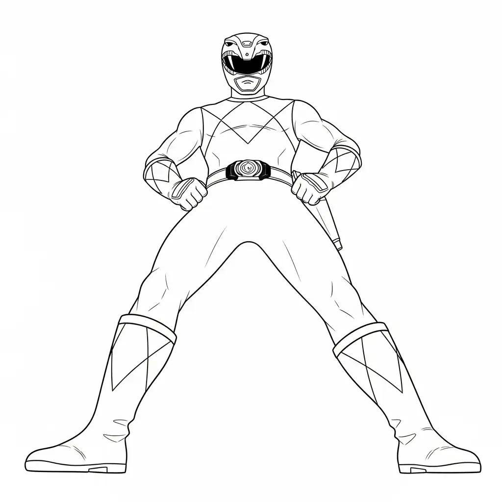 Power Ranger para colorear para imprimir kawaii