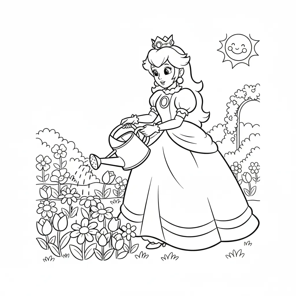 Princesa Peach 13 para colorear para imprimir gratis