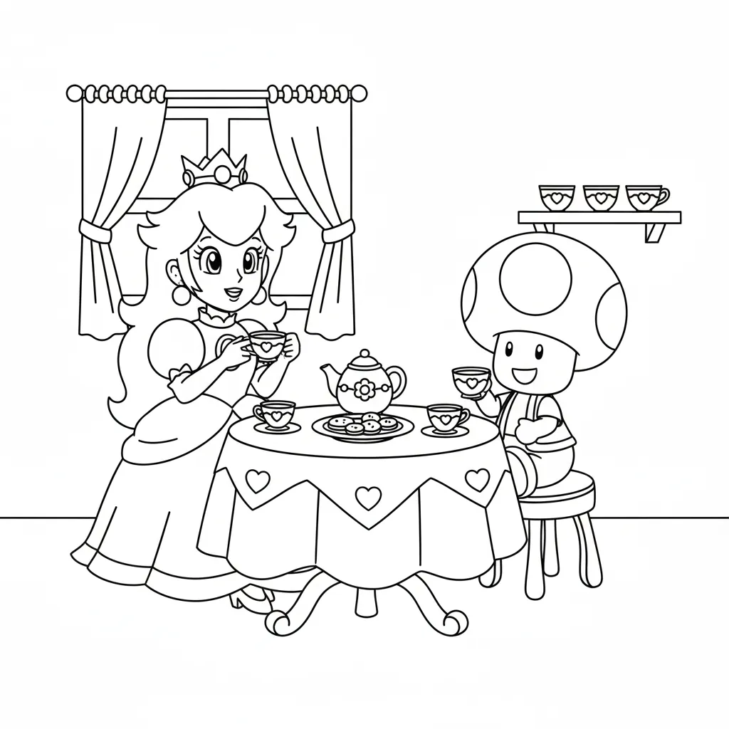 Princesa Peach 15 para colorear para imprimir para niño de 4 años