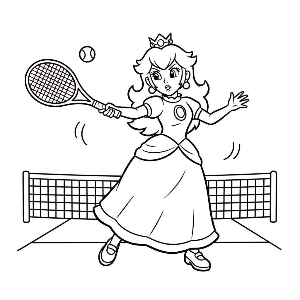 Princesa Peach 6 para colorear para niño de 7 años