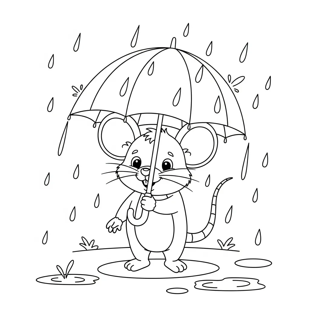 Ratón 14 para colorear para niño de 10 años