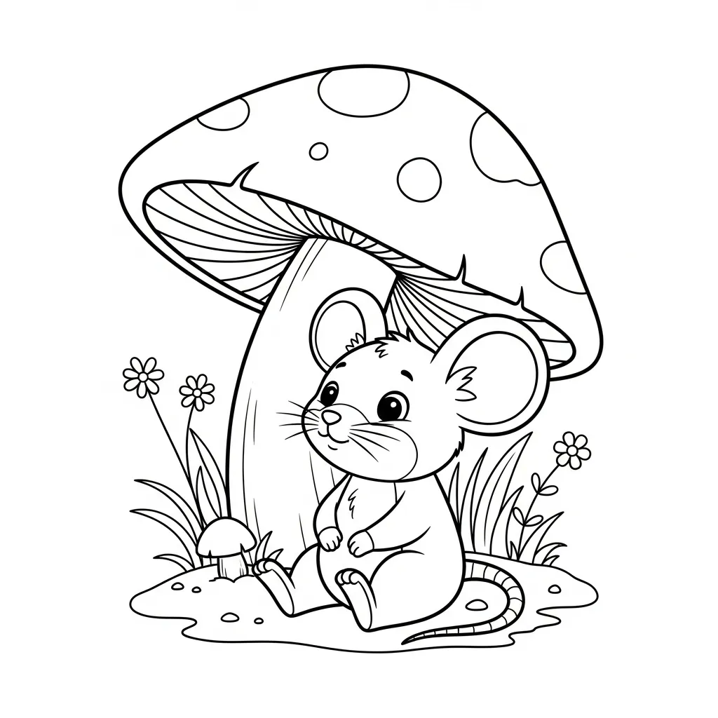 Ratón 3 para colorear para imprimir