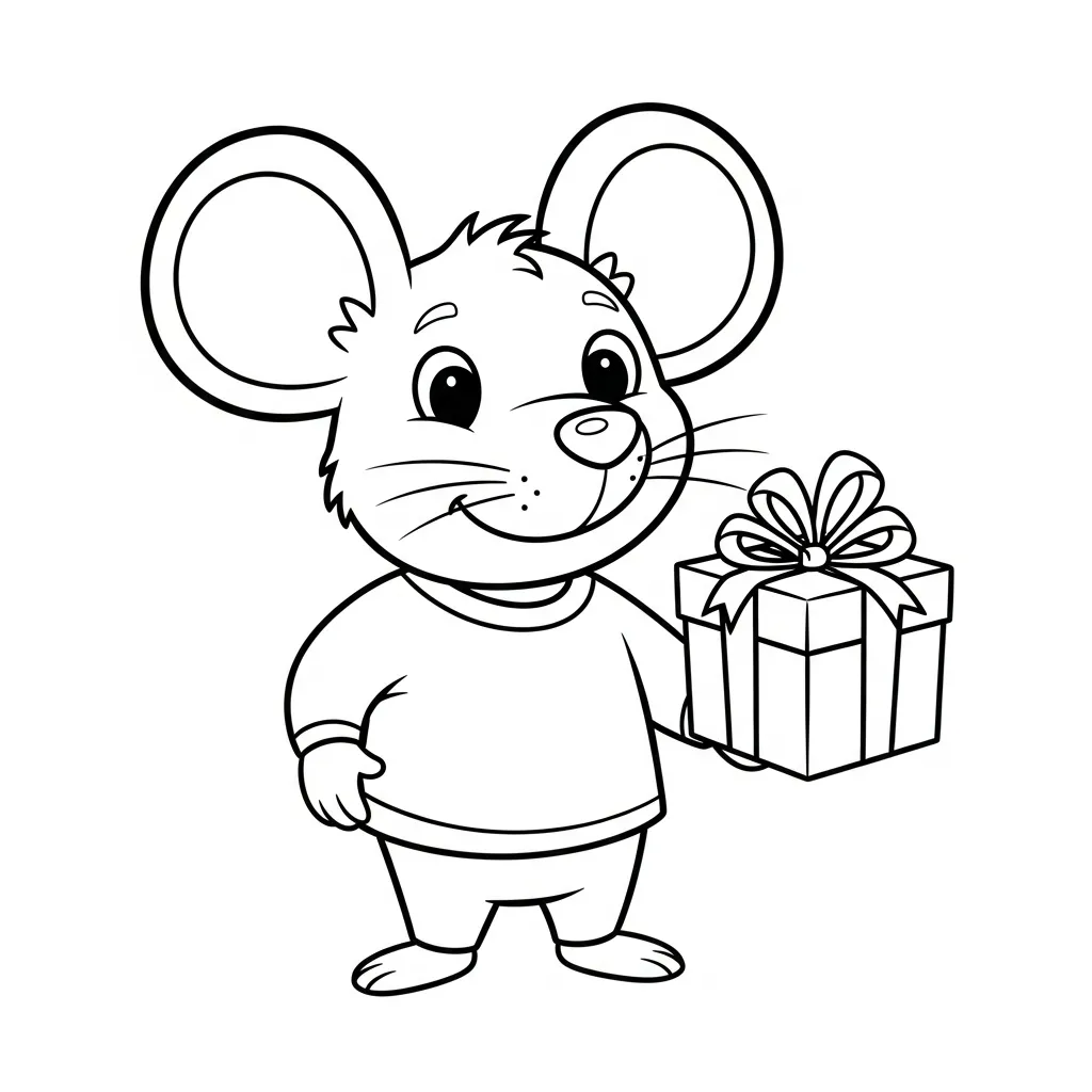 Ratón 4 para colorear para niño