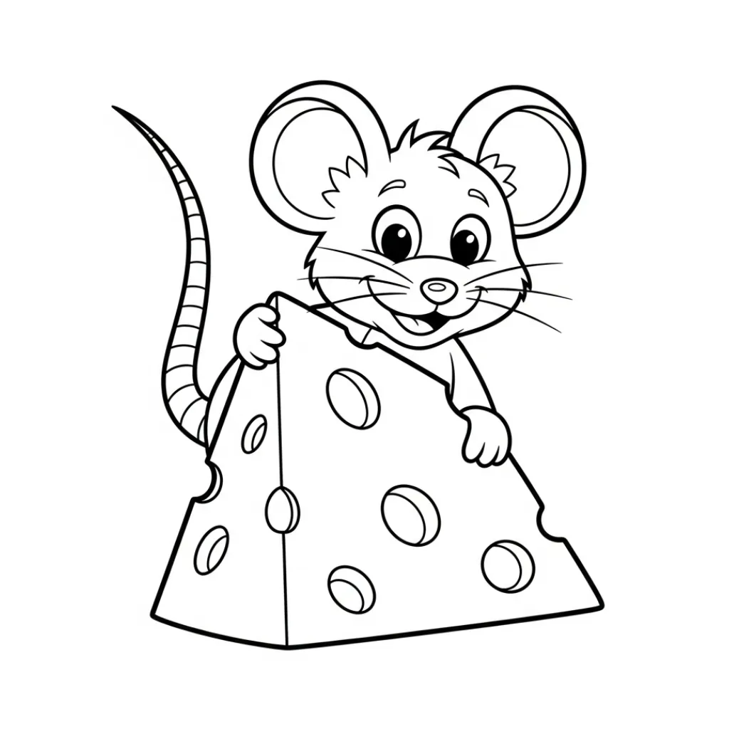 Ratón 5 para colorear para imprimir a4