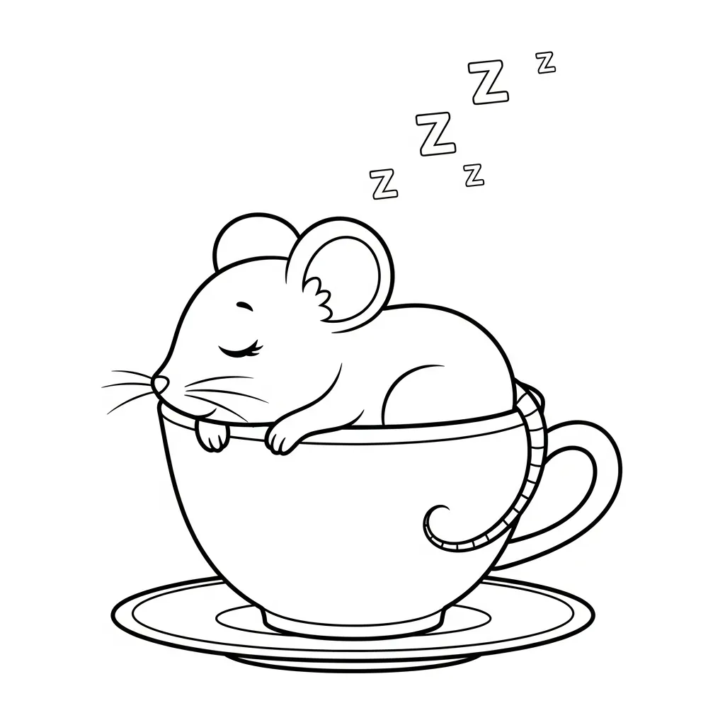 Ratón 6 para colorear para niño de 7 años