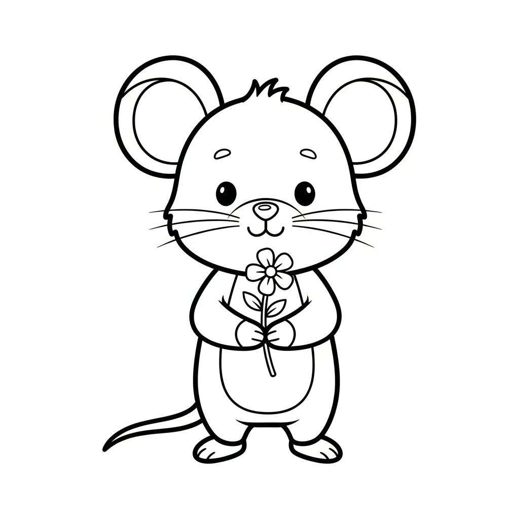 Ratón 9 para colorear para imprimir para niño de 10 años