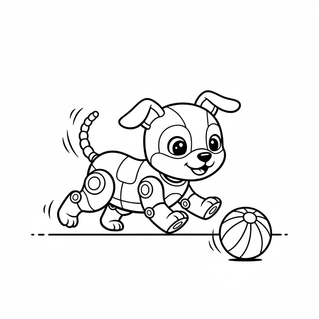 Robot 10 para colorear para niño de 4 años