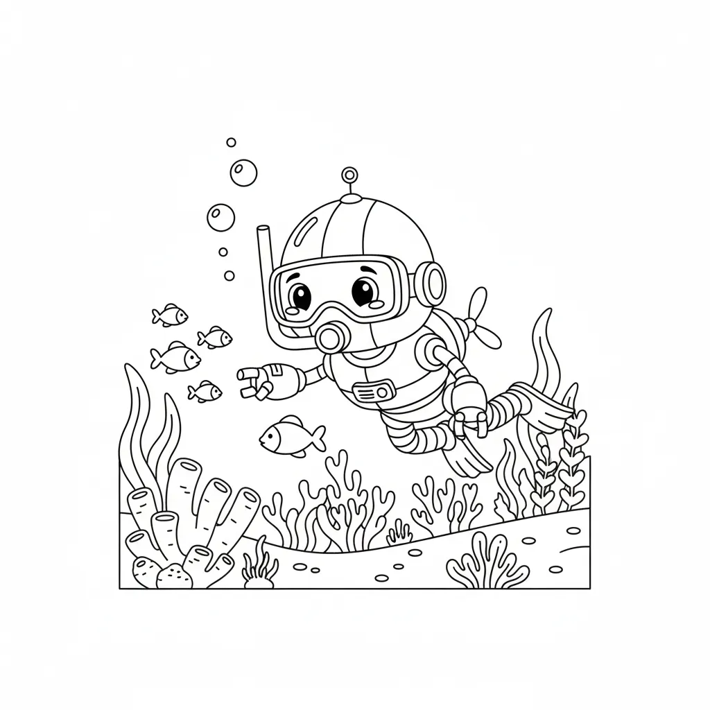 Robot 13 para colorear para niño de 10 años