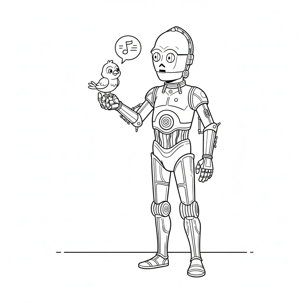 Robot 14 para colorear para niño de 6 años