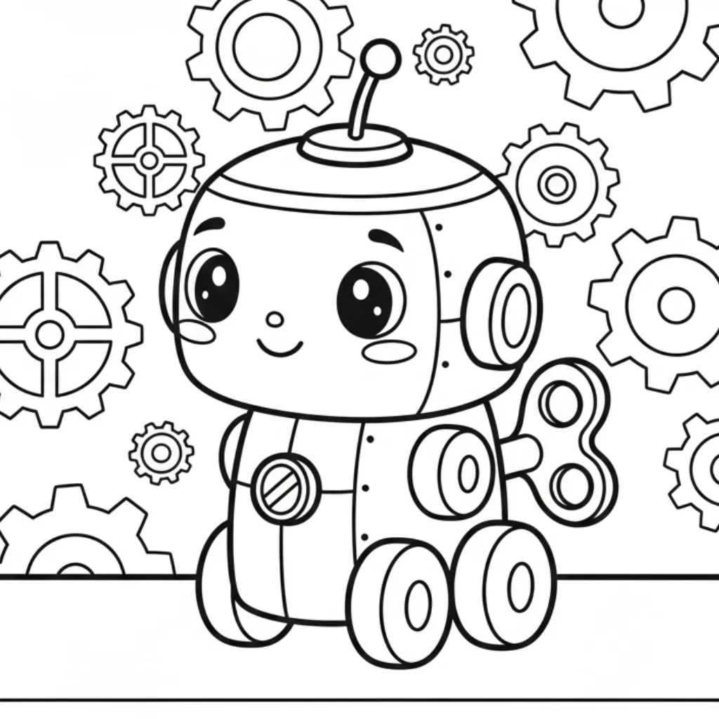 Robot 19 para colorear para bebé para imprimir