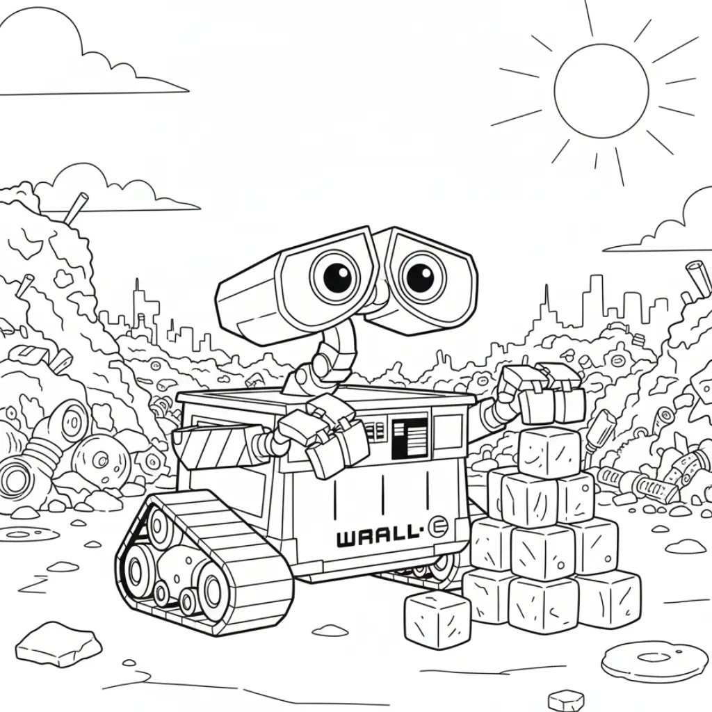 Robot 3 para colorear para descargar