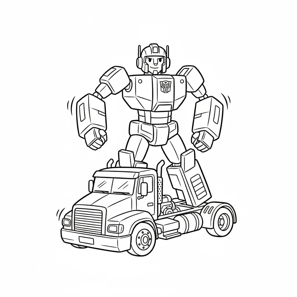 Robot 4 para colorear para niño gratis