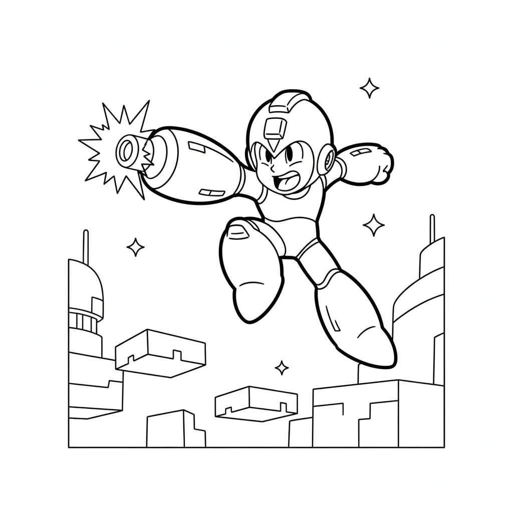 Robot 9 para colorear educativo para niño