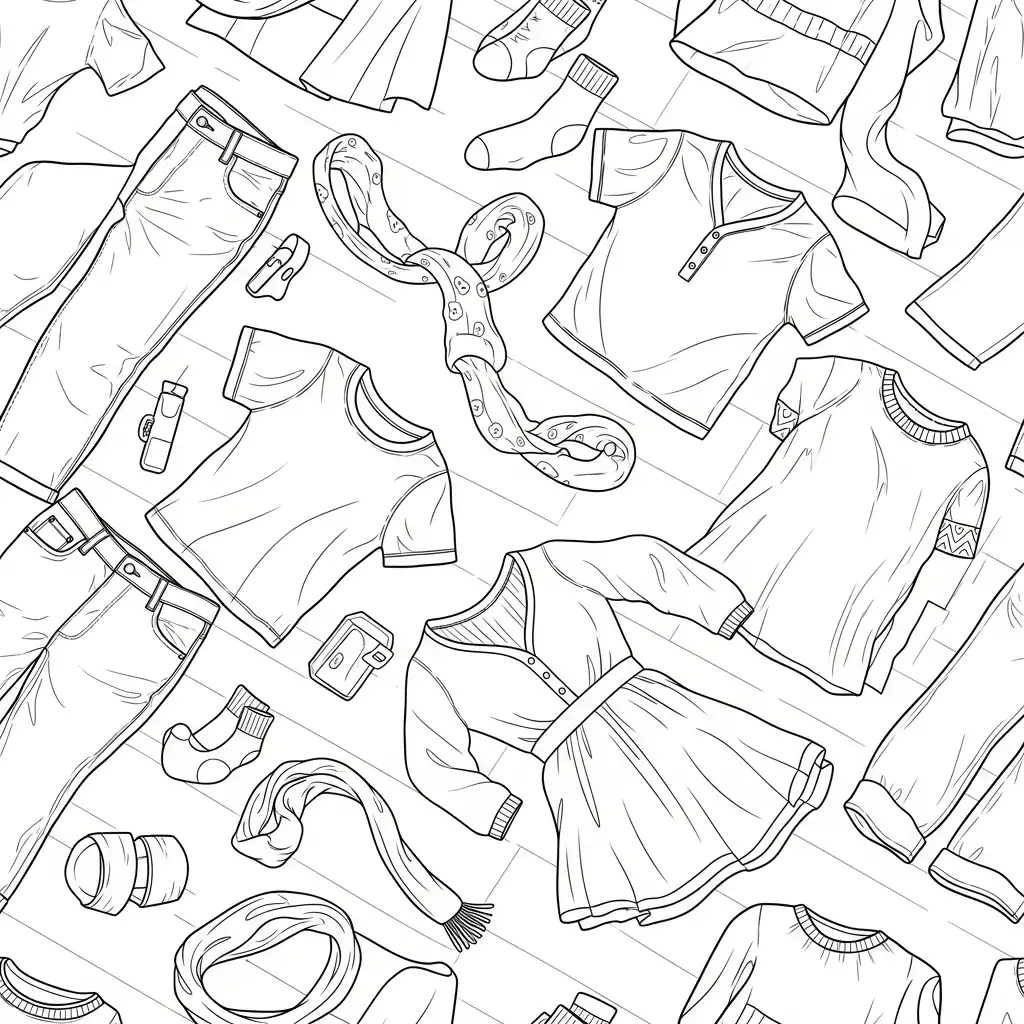 Ropa para colorear para niño de 3 años