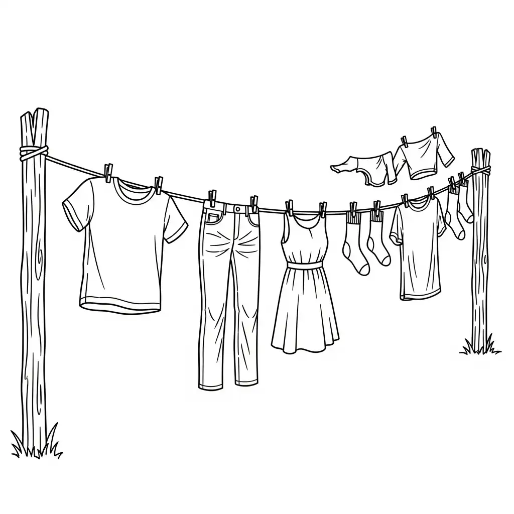 Ropa para colorear para niño para imprimir gratis