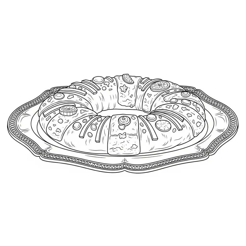 Rosca De Reyes para colorear para imprimir gratis 2