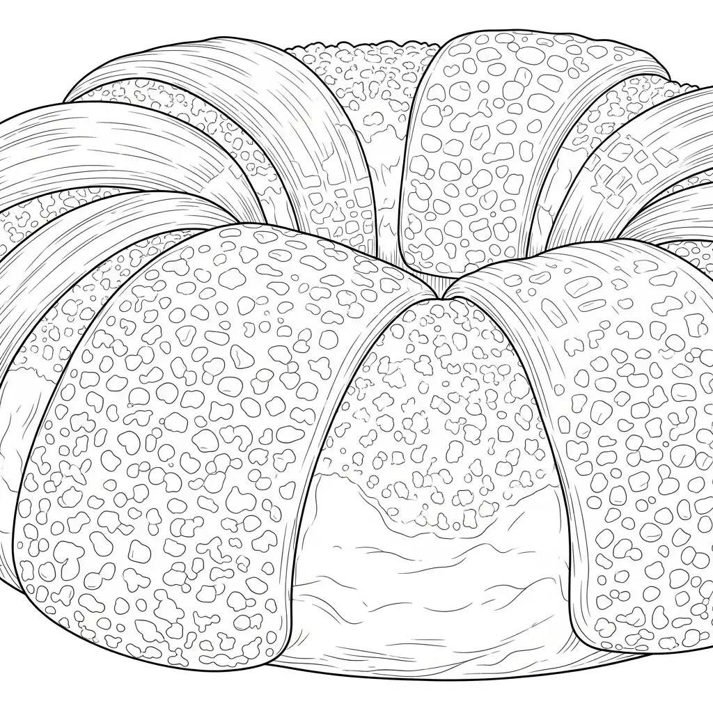 Rosca De Reyes para colorear para imprimir gratis pdf