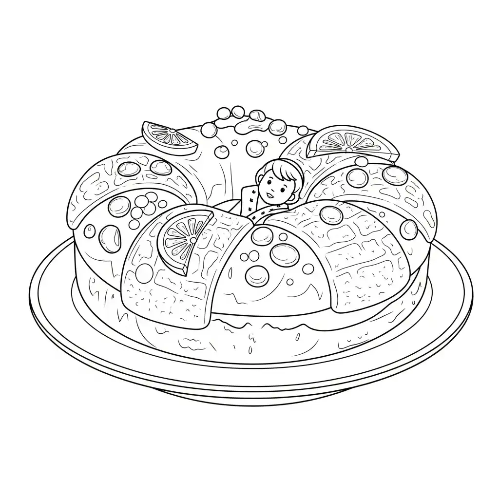 Rosca De Reyes para colorear para imprimir gratis 3