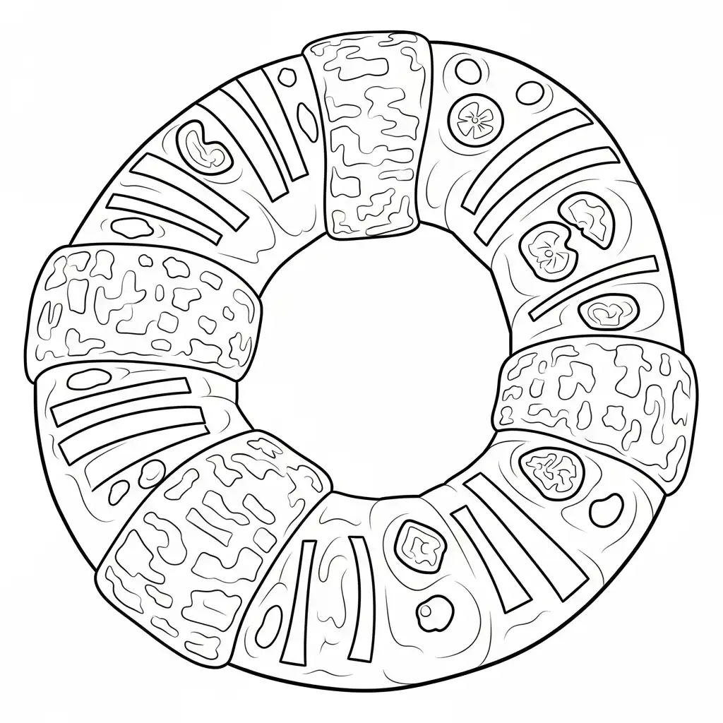 Rosca De Reyes para colorear para imprimir gratis 4