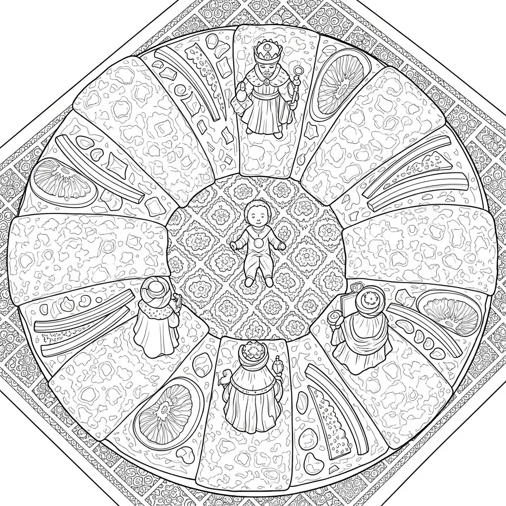 Rosca De Reyes para colorear en línea 1