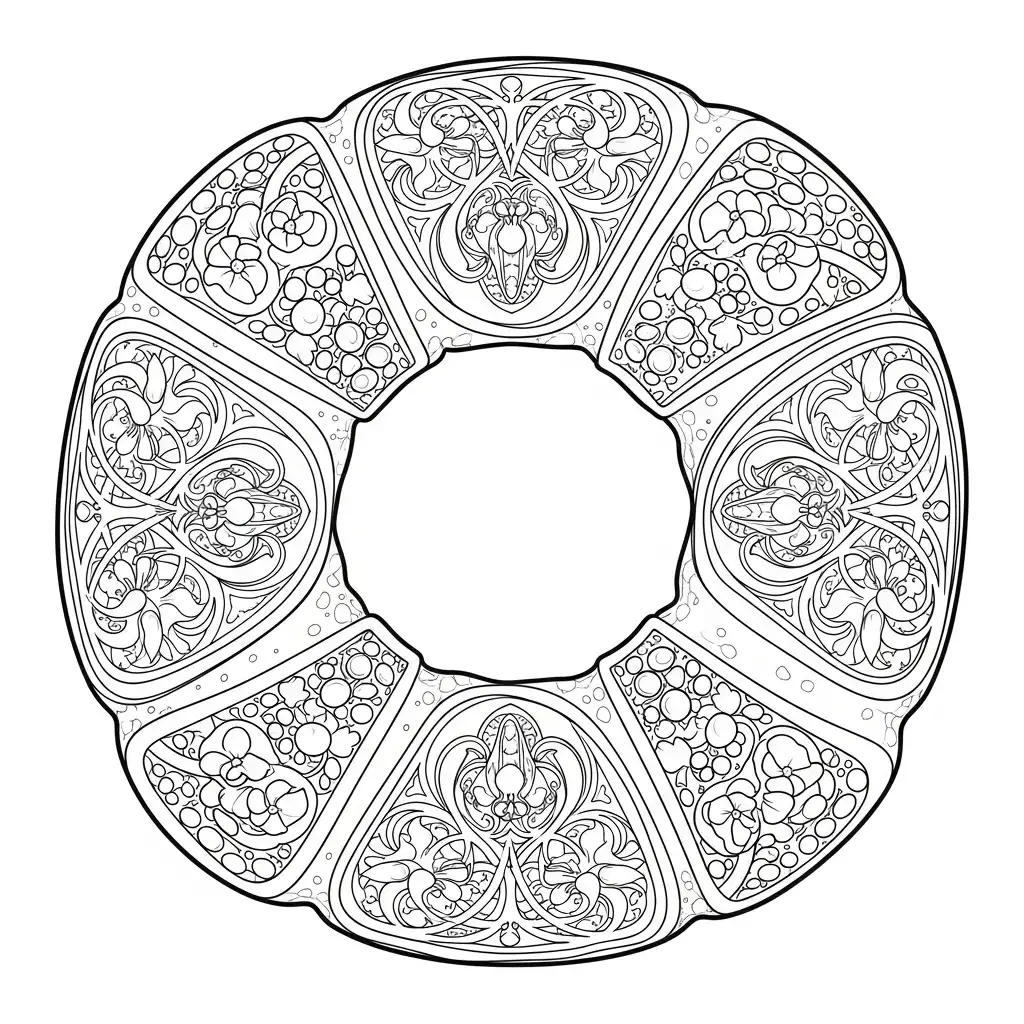 Rosca De Reyes para colorear educativo para niño 1