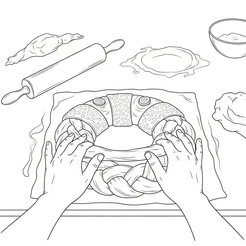 Rosca De Reyes para colorear para niños para descargar 1