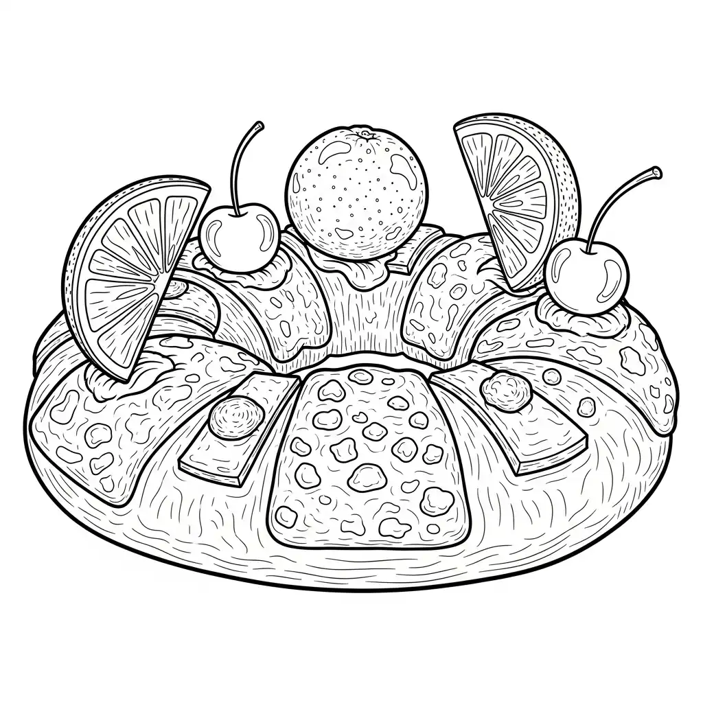 Rosca De Reyes para colorear para primaria 1