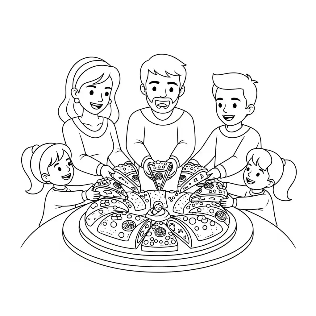 Rosca De Reyes para colorear para niño de 6 años