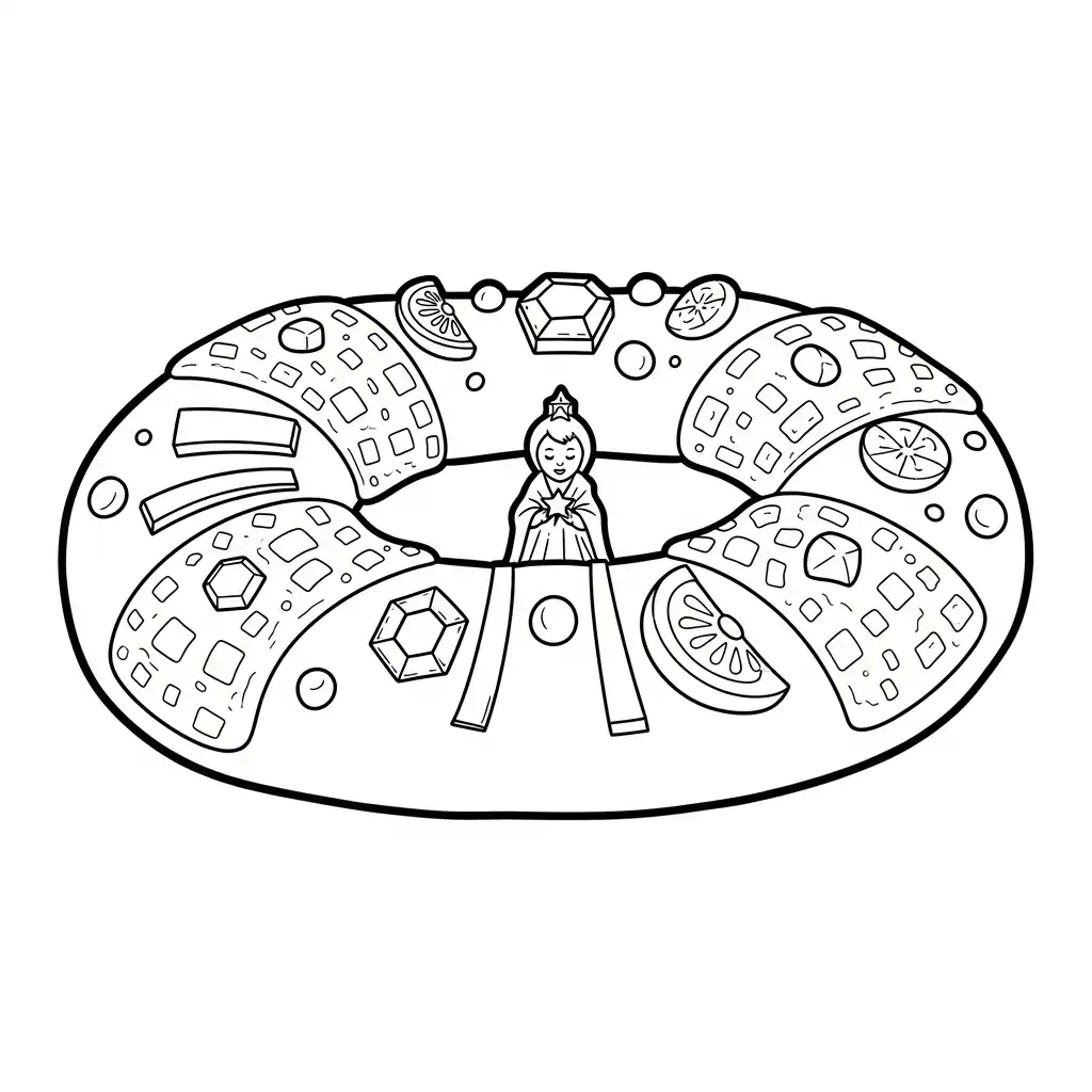 Rosca De Reyes para colorear para imprimir gratis