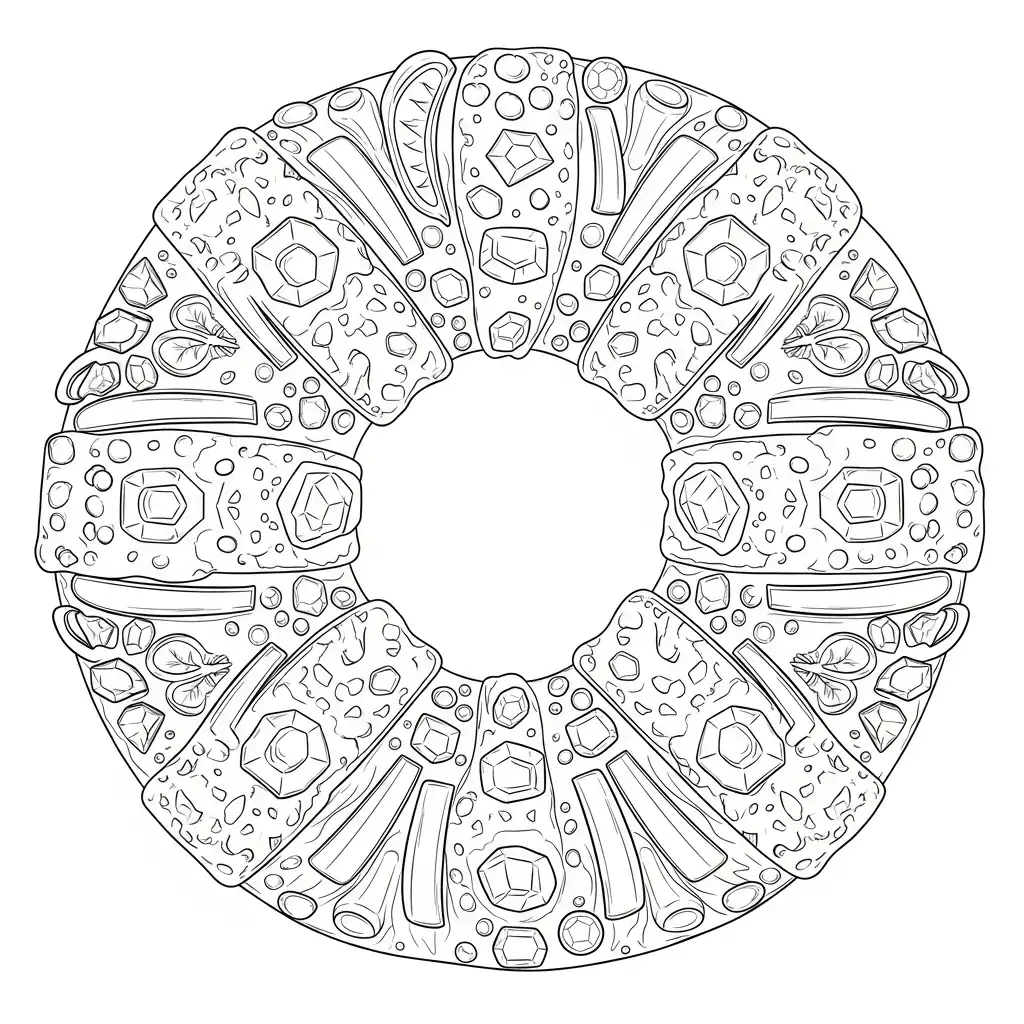 Rosca De Reyes para colorear para niños para descargar