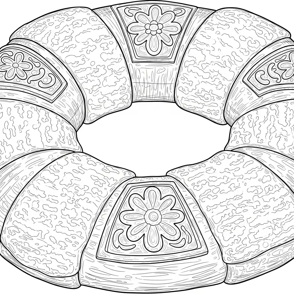 Rosca De Reyes para colorear para imprimir pdf