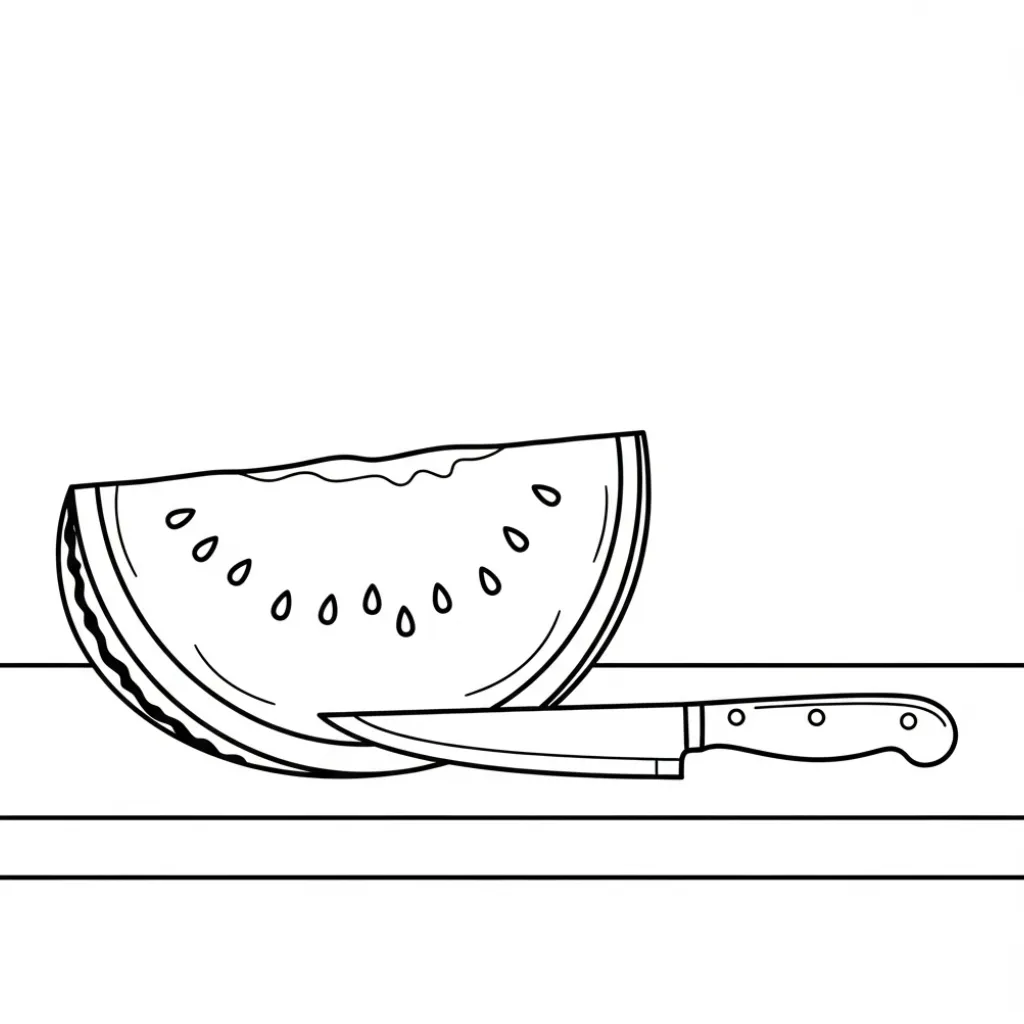 Sandía 11 para colorear para niños