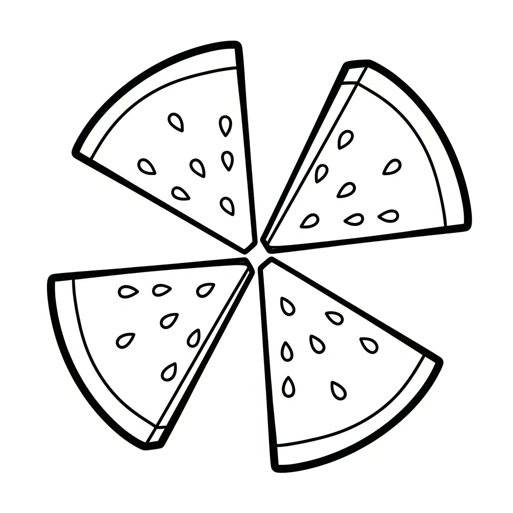 Sandía 12 para colorear para niño de 3 años