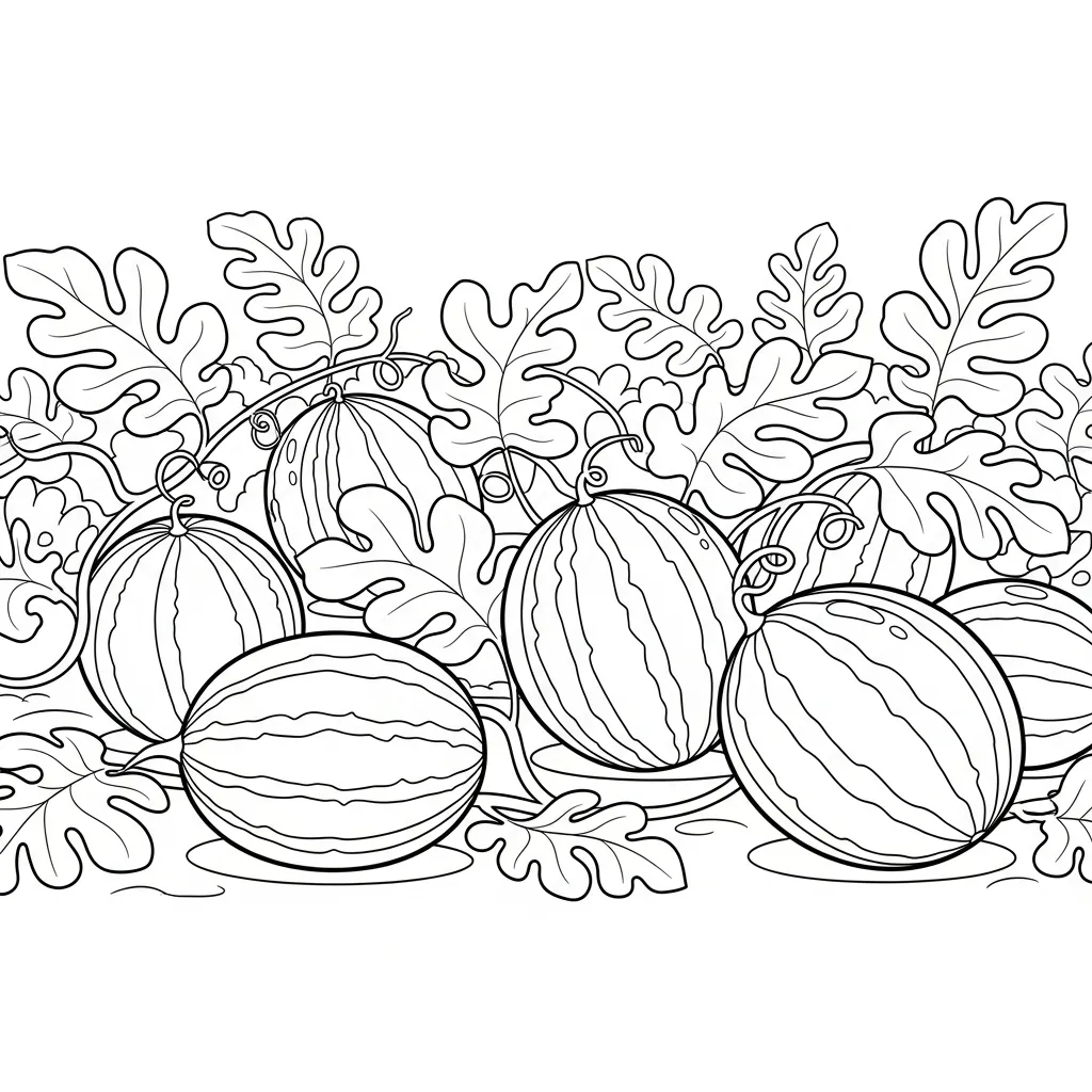 Sandía 13 para colorear para imprimir para niño de 7 años