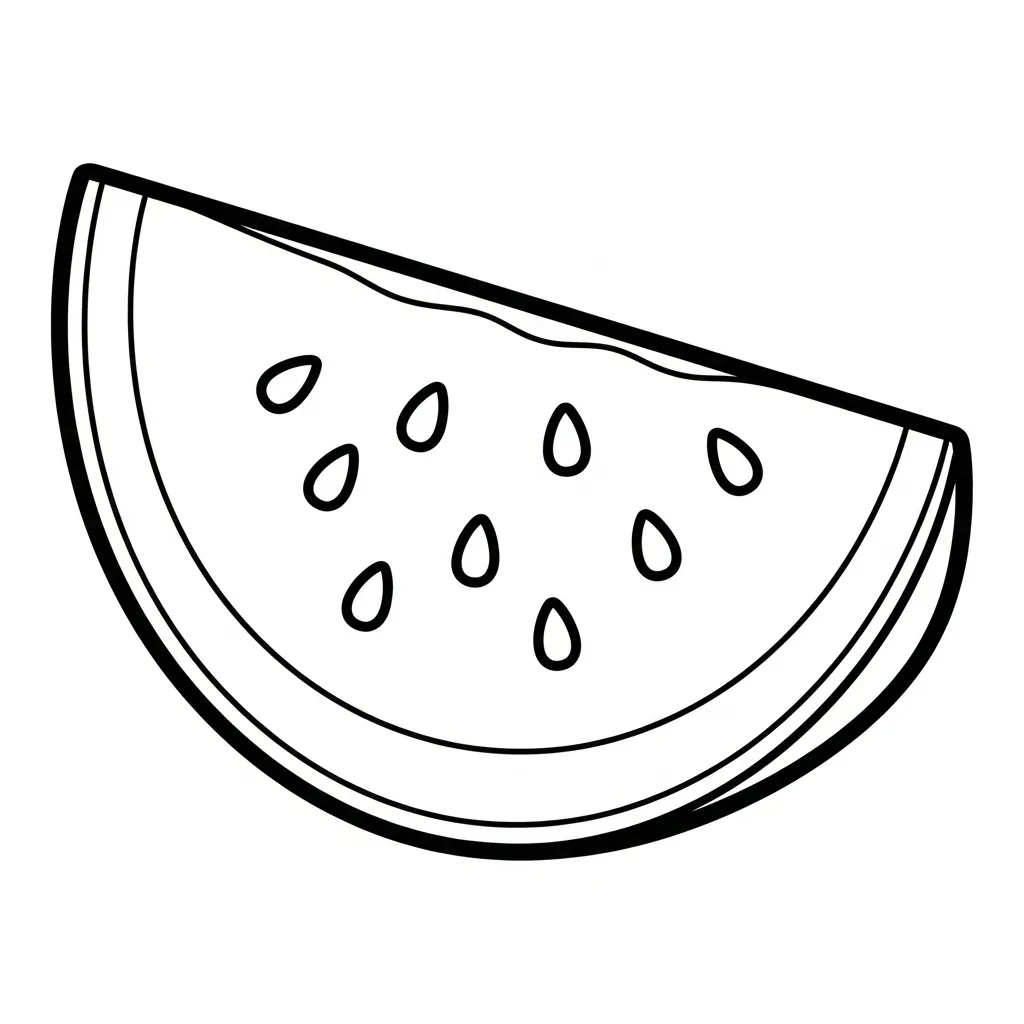Sandía 16 para colorear para niño gratis