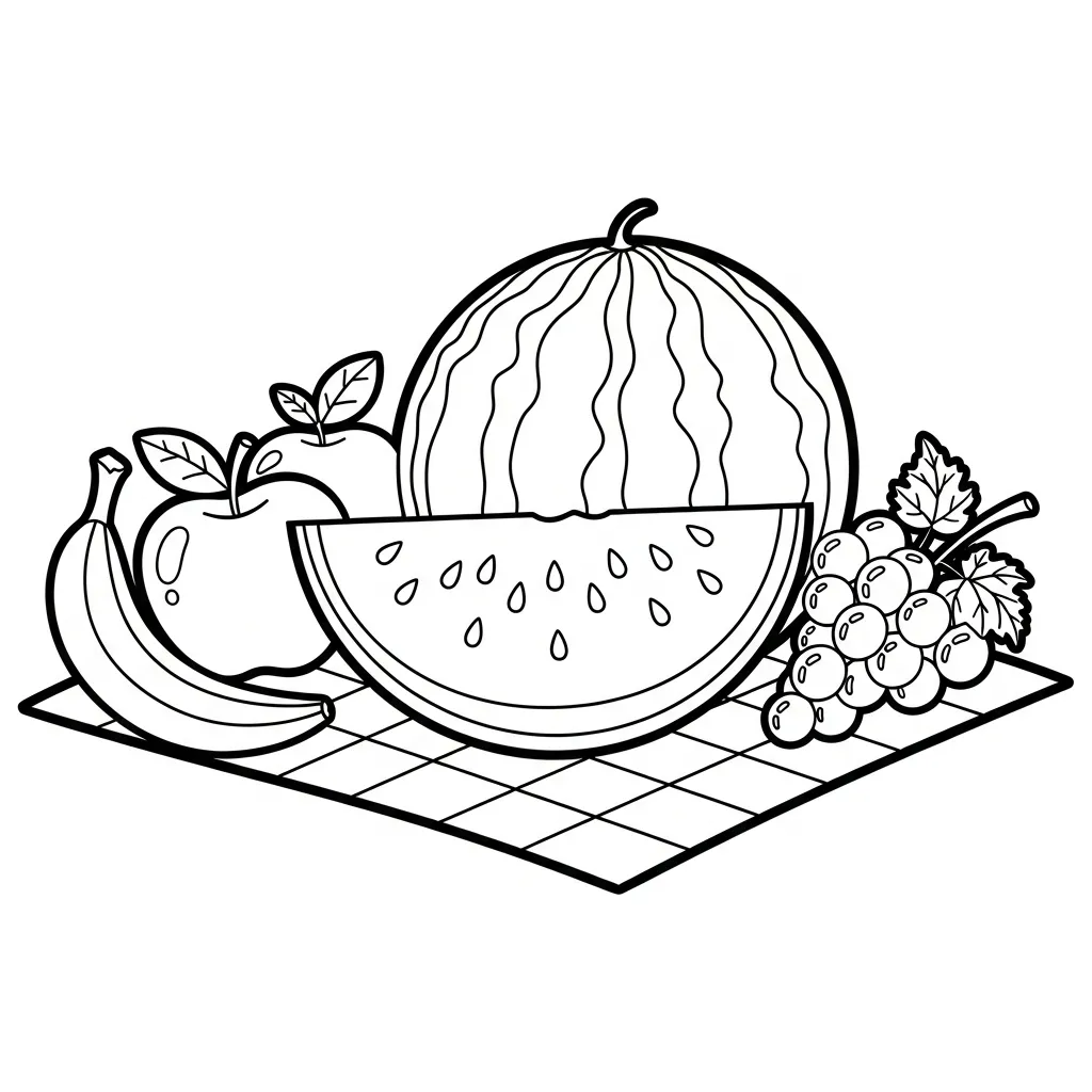 Sandía 3 de niño para colorear para imprimir