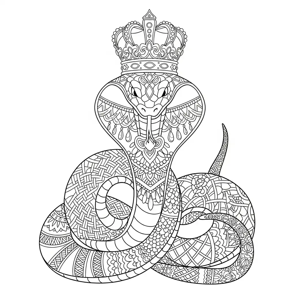 Serpiente para colorear para niño para imprimir