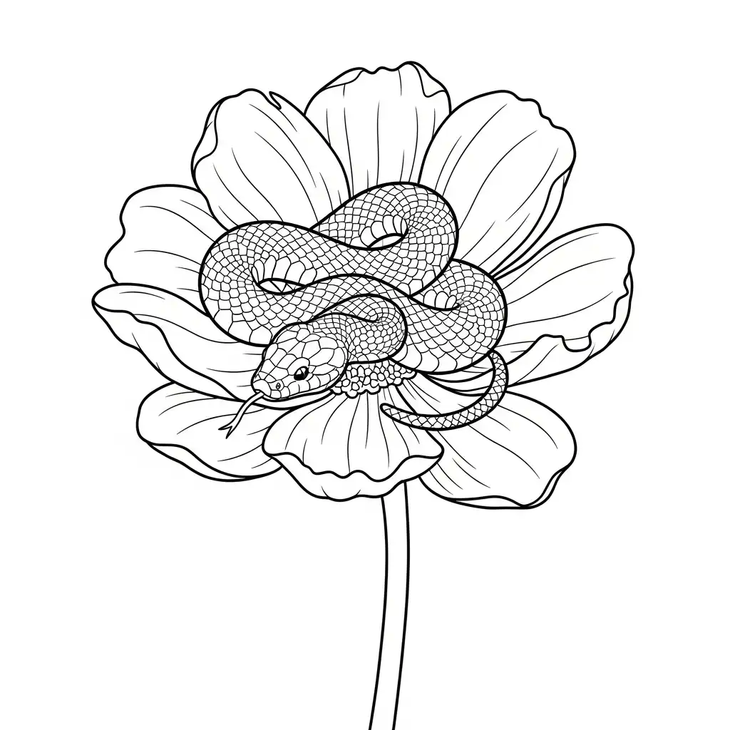 Serpiente para colorear para niño de 3 años