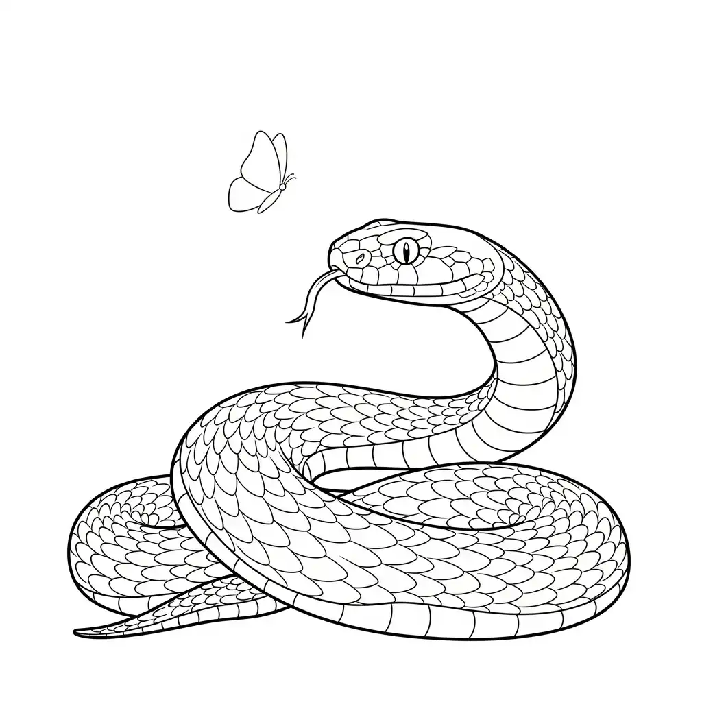 Serpiente para colorear gratis