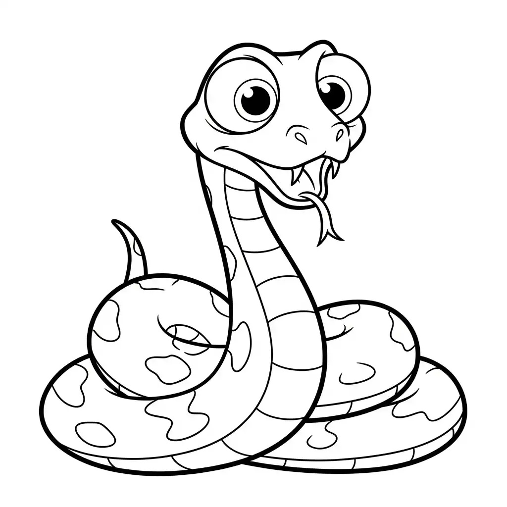 Serpiente para colorear para niño de 3 años 1
