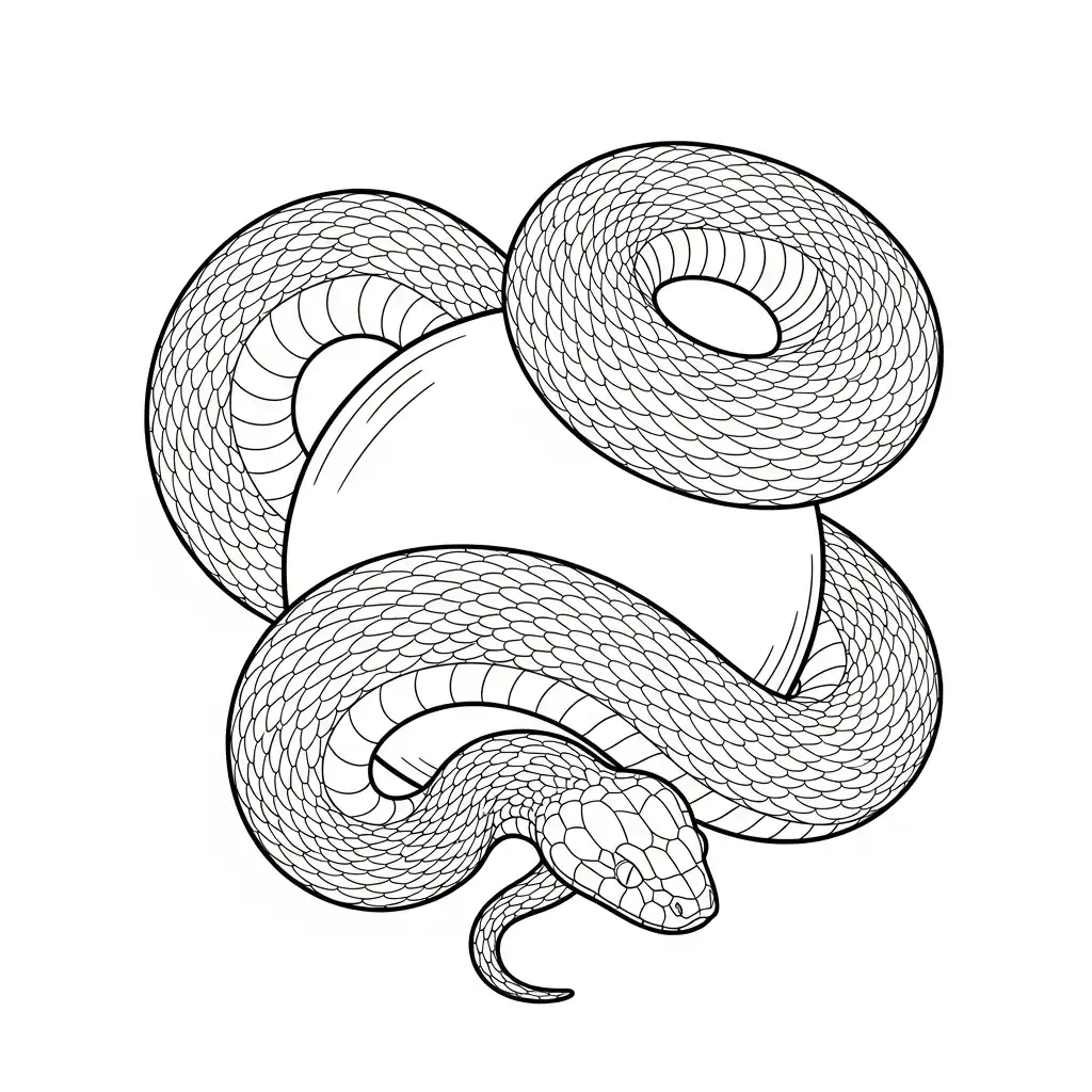 Serpiente para colorear para niño