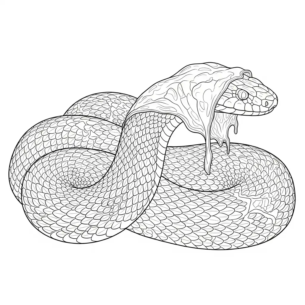 Serpiente para colorear para niño gratis