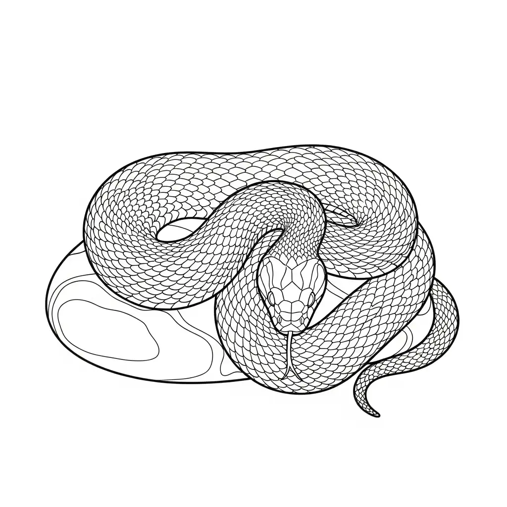 Serpiente para colorear para niño de 3 años 2